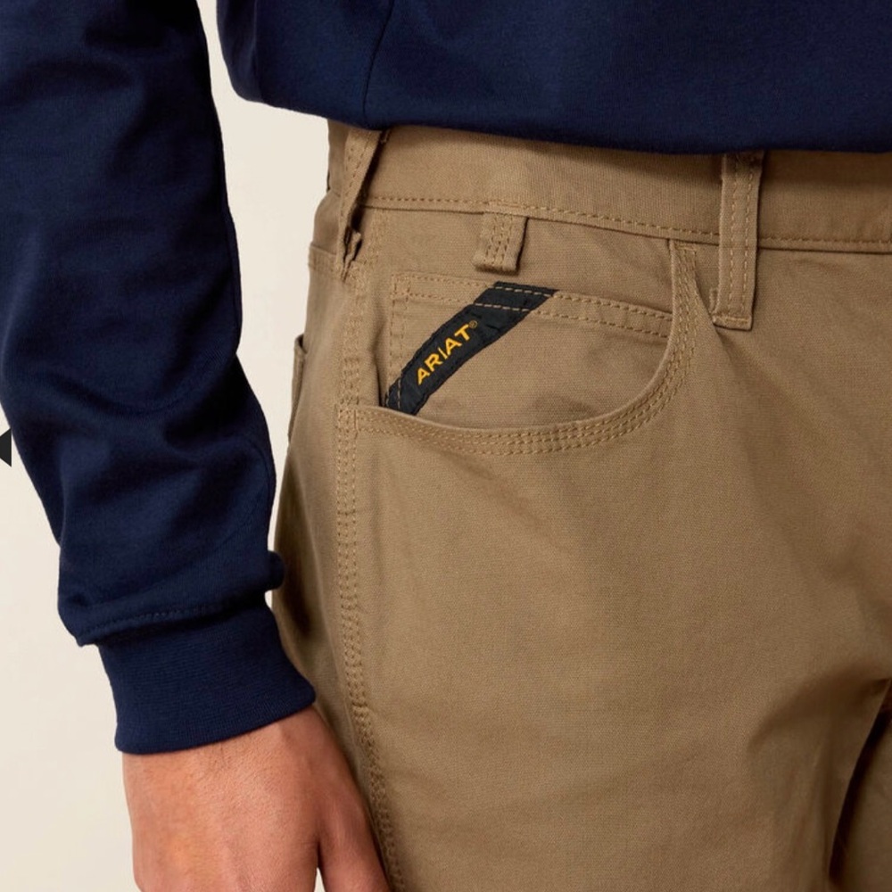 ARIAT Rebar M4 Low Rise DuraStretch Straight Leg Pant, 38/30, Field Khaki, NWT - Picture 4 of 6
